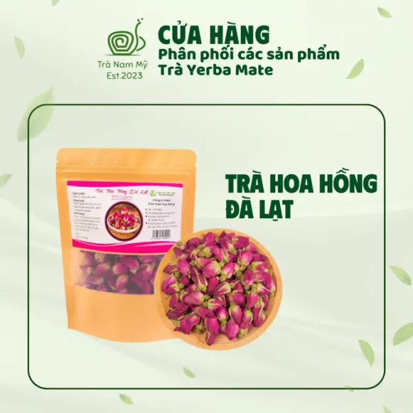 TRÀ HOA HỒNG ĐÀ LẠT KHÔ SẤY LẠNH NGUYÊN BÔNG